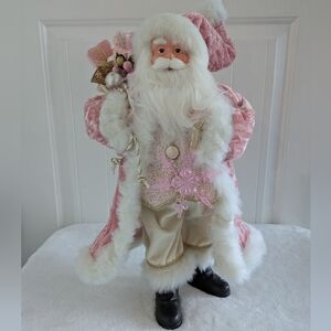 NWT Pink Santa Claus Figurine